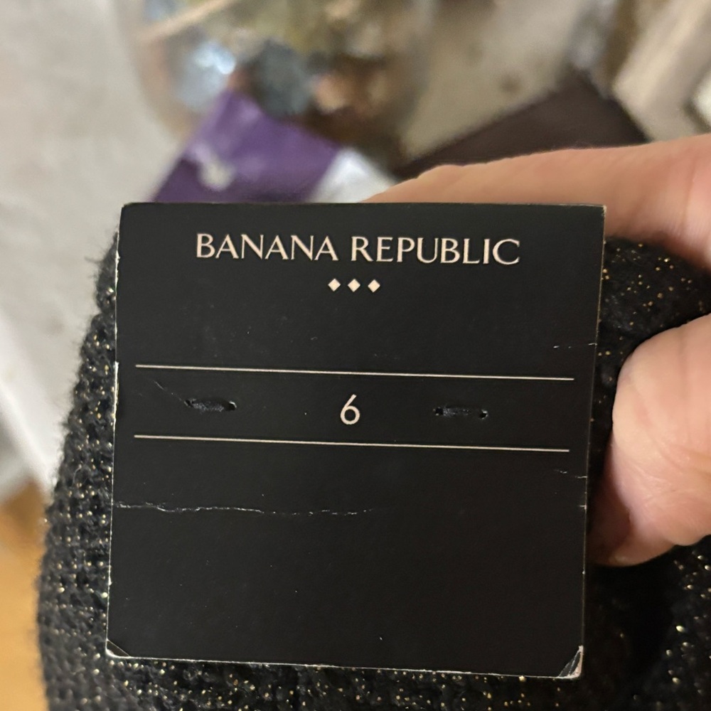 Banana republic factory nwt sz six Black gold woven Textured Skirt - Picture 5 of 10